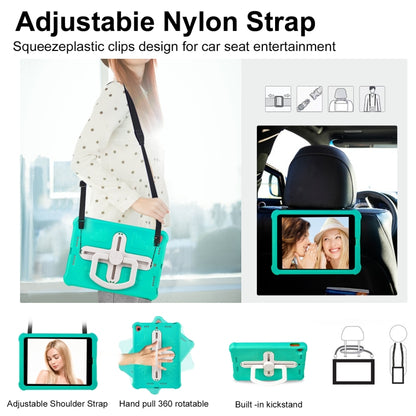 Shield 360 Rotation Handle EVA Shockproof PC Tablet Case For iPad 10.2 2019/2020/2021/Pro 10.5 2017/Air 2019 (Mint Green Beige) by bashfashion