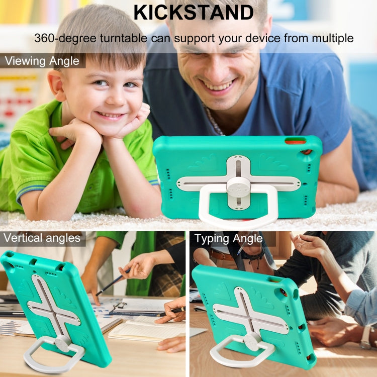 Shield 360 Rotation Handle EVA Shockproof PC Tablet Case For iPad 10.2 2019/2020/2021/Pro 10.5 2017/Air 2019 (Mint Green Beige) by bashfashion