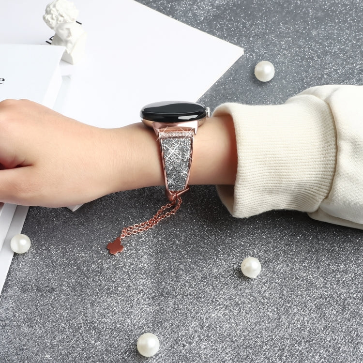 For Garmin Venu 2 / Forerunner 265 / 255 22mm Diamond Chain Mental Watch Band(Black) by bashfashion