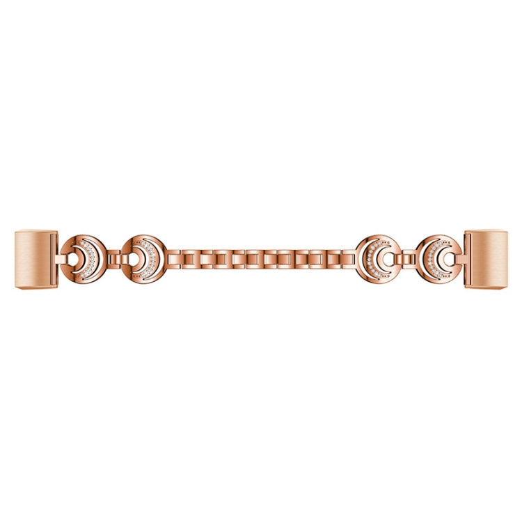 For Fitbit Charge 2 Sun Moon Star Diamond Metal Watch Band(Rose Gold) by bashfashion