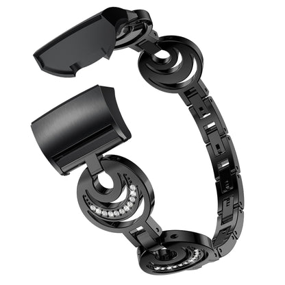 For Fitbit Charge 5 Sun Moon Star Diamond Metal Watch Band(Black) by bashfashion