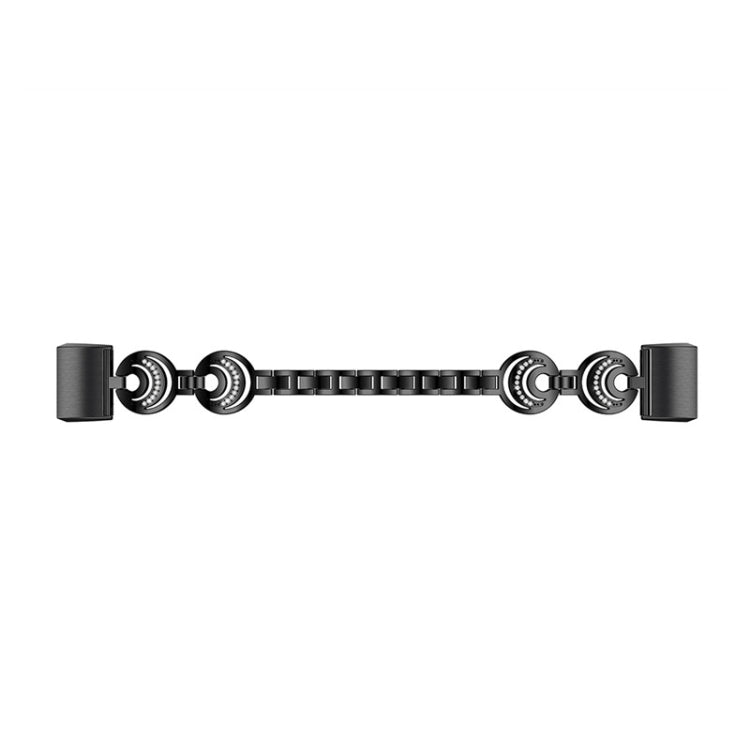 For Fitbit Charge 3 / 4 Sun Moon Star Diamond Metal Watch Band(Black) by bashfashion