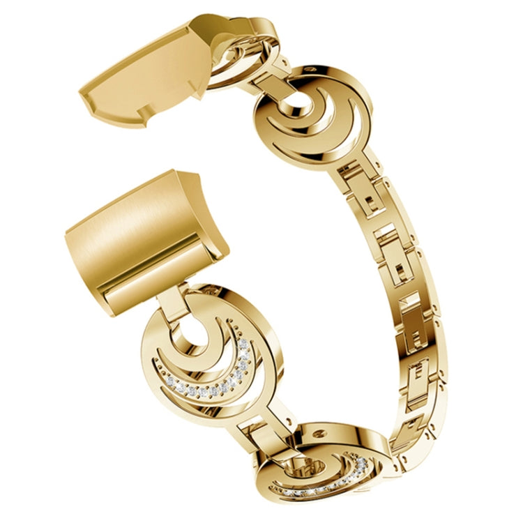 For Fitbit Charge 3 / 4 Sun Moon Star Diamond Metal Watch Band(Gold) by bashfashion