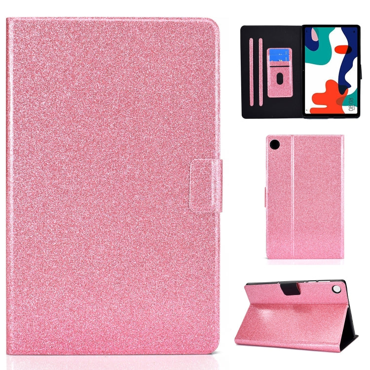 For Huawei MatePad 10.4 2022 Glitter Powder Leather Tablet Case(Pink) by bashfashion