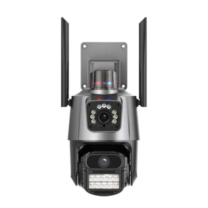 QX81 Humanoid Recognition AI Alarm WIFI Spherical Dual 2MP IP Camera, Plug:AU Plug by bashfashion