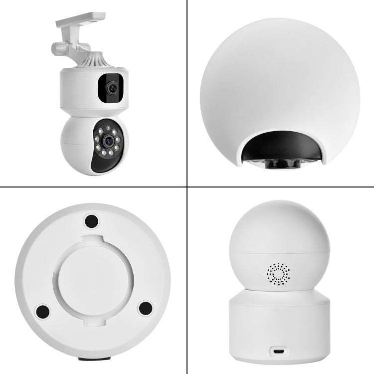 YT66 Dual 2MP Wireless Smart PTZ Camera, Plug:UK Plug by bashfashion