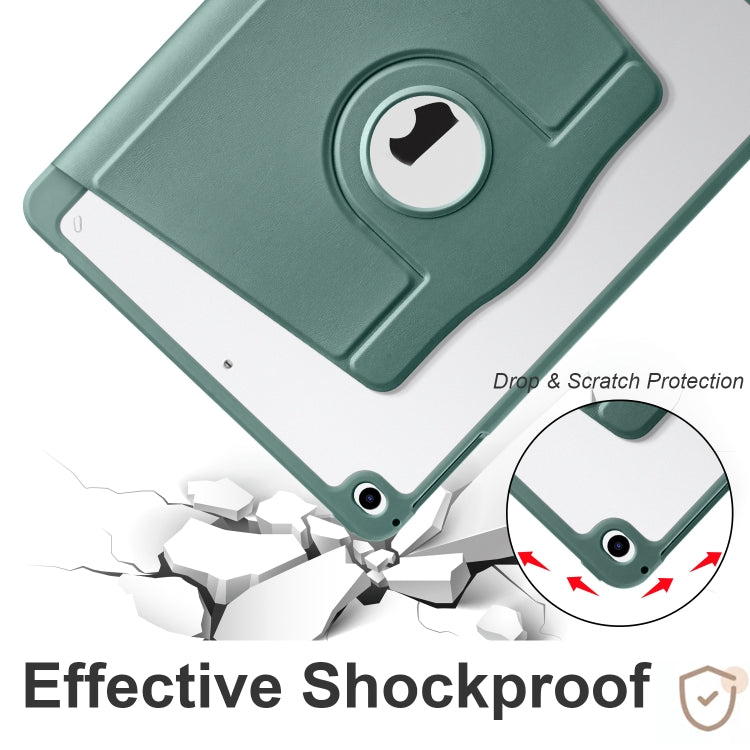 For iPad Air / Air 2 / 9.7 2018 / 2017 Acrylic 360 Degree Rotation Holder Tablet Leather Case(Deep Green) by bashfashion