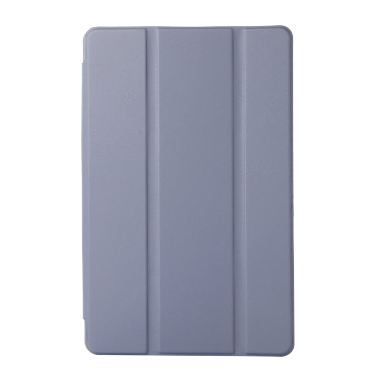 For Samsung Galaxy Tab A7 Lite Solid Color 3-folding Leather Tablet Case(Lavender Grey) by bashfashion
