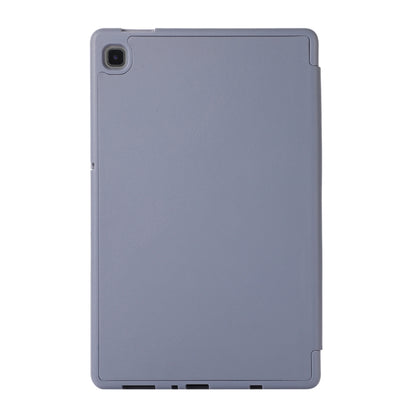 For Samsung Galaxy Tab A7 Lite Solid Color 3-folding Leather Tablet Case(Lavender Grey) by bashfashion