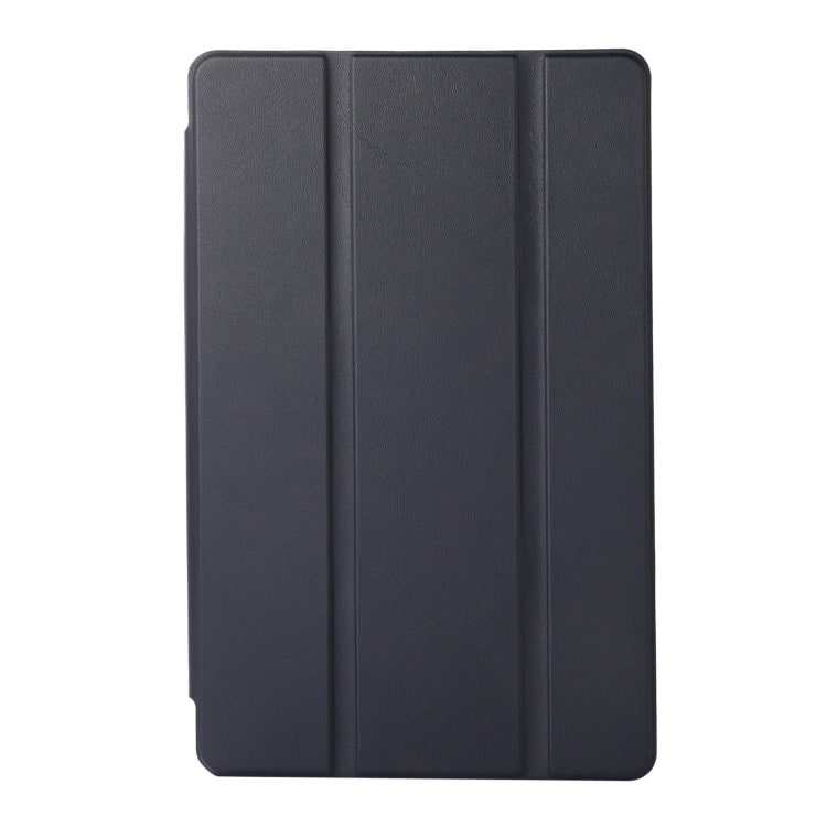 For Samsung Galaxy Tab A7 Lite Solid Color 3-folding Leather Tablet Case(Dark Blue) by bashfashion