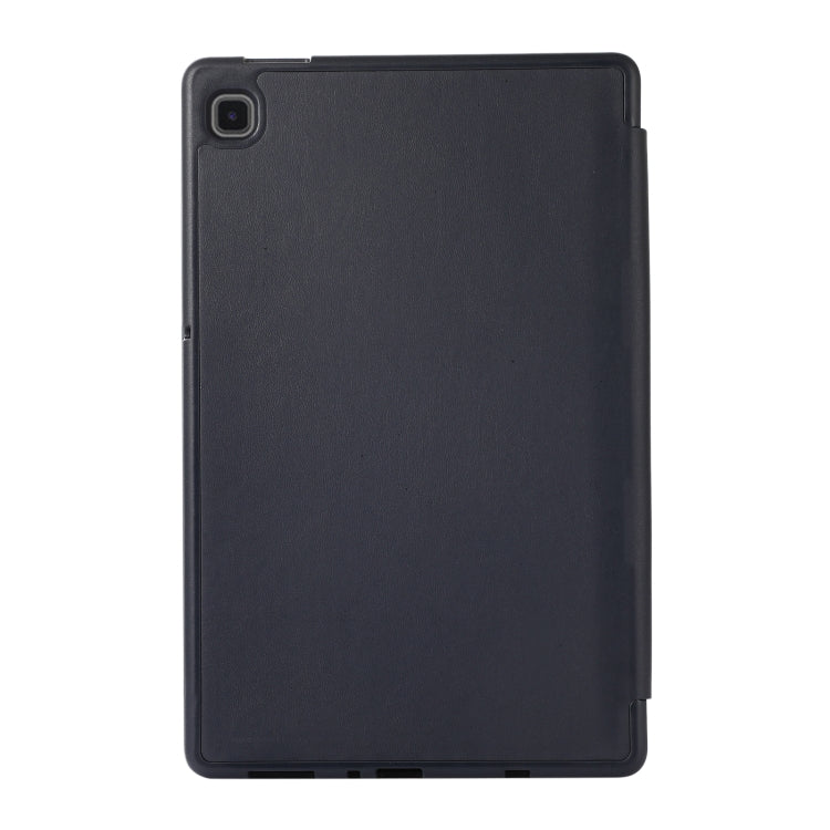 For Samsung Galaxy Tab A7 Lite Solid Color 3-folding Leather Tablet Case(Dark Blue) by bashfashion