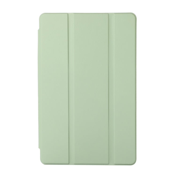 For Samsung Galaxy Tab A7 Lite Solid Color 3-folding Leather Tablet Case(Matcha Green) by bashfashion