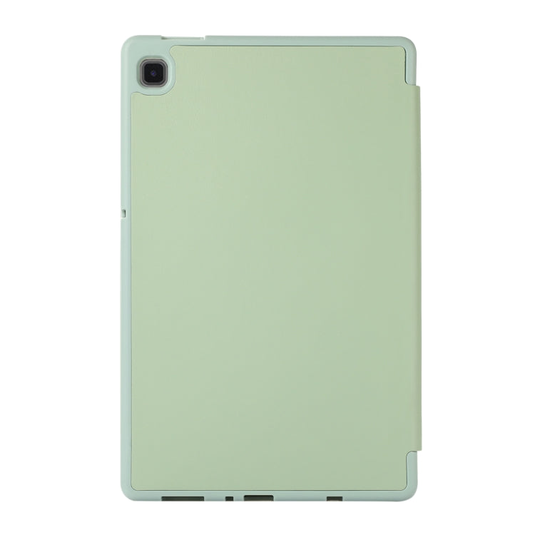 For Samsung Galaxy Tab A7 Lite Solid Color 3-folding Leather Tablet Case(Matcha Green) by bashfashion