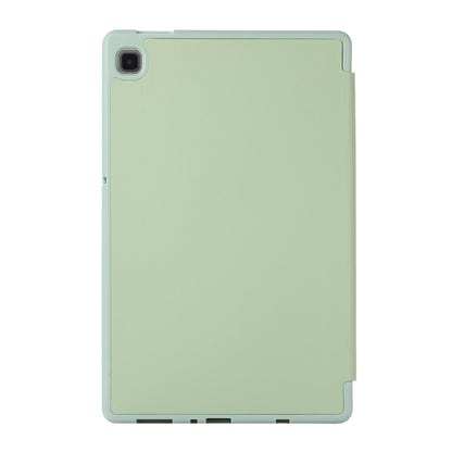 For Samsung Galaxy Tab A7 Lite Solid Color 3-folding Leather Tablet Case(Matcha Green) by bashfashion
