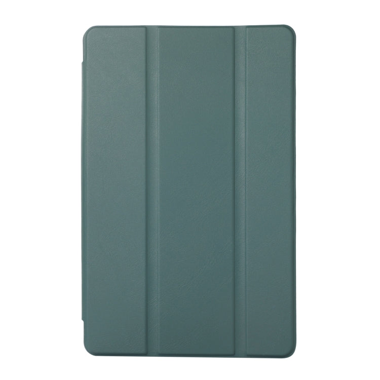 For Samsung Galaxy Tab A7 Lite Solid Color 3-folding Leather Tablet Case(Dark Green) by bashfashion