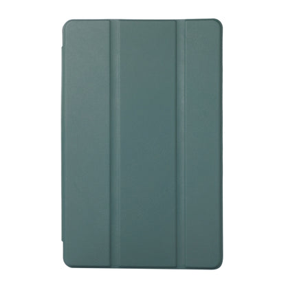 For Samsung Galaxy Tab A7 Lite Solid Color 3-folding Leather Tablet Case(Dark Green) by bashfashion