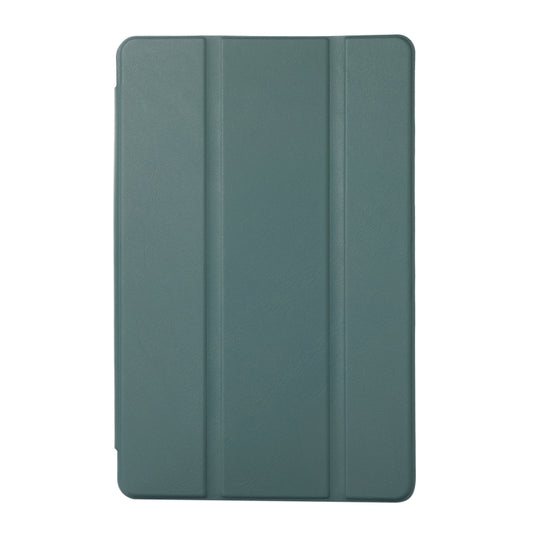 For Samsung Galaxy Tab A7 Lite Solid Color 3-folding Leather Tablet Case(Dark Green) by bashfashion
