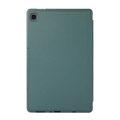 For Samsung Galaxy Tab A7 Lite Solid Color 3-folding Leather Tablet Case(Dark Green) by bashfashion