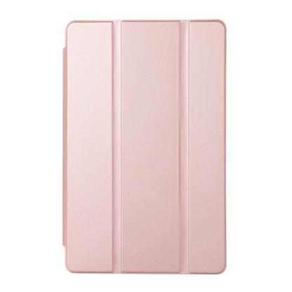 For Samsung Galaxy Tab A7 Lite Solid Color 3-folding Leather Tablet Case(Rose Gold) by bashfashion