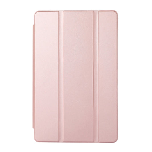 For Samsung Galaxy Tab A7 Lite Solid Color 3-folding Leather Tablet Case(Rose Gold) by bashfashion
