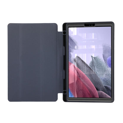 For Samsung Galaxy Tab A7 Lite Solid Color 3-folding Leather Tablet Case(Dark Green) by bashfashion