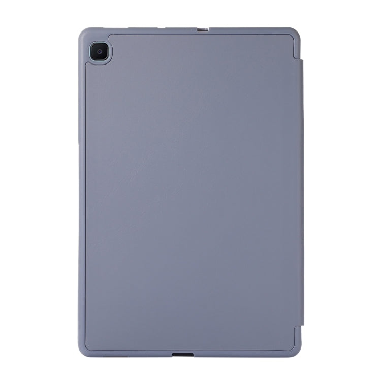 For Samsung Galaxy Tab S6 Lite/Tab S6 Lite 2022 Solid Color 3-folding Leather Tablet Case(Lavender Grey) by bashfashion
