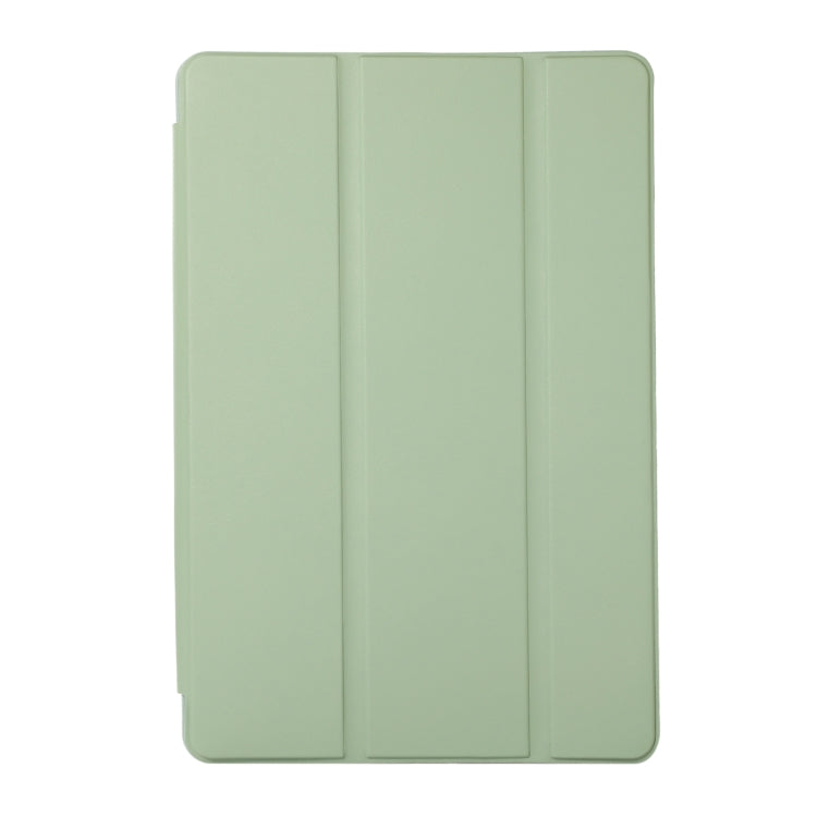 For Samsung Galaxy Tab S6 Lite/Tab S6 Lite 2022 Solid Color 3-folding Leather Tablet Case(Matcha Green) by bashfashion