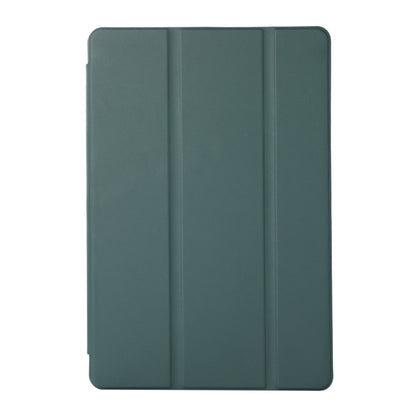 For Samsung Galaxy Tab S6 Lite/Tab S6 Lite 2022 Solid Color 3-folding Leather Tablet Case(Dark Green) by bashfashion