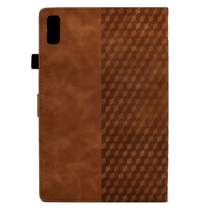 For Lenovo Tab M9 Rhombus Embossed Leather Tablet Case(Brown) by bashfashion
