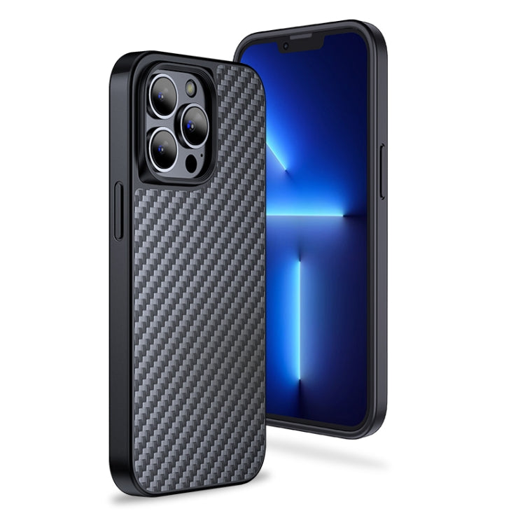 For iPhone 13 Pro wlons Magsafe Carbon Fiber Kevlar TPU Phone Case(Black) by wlons