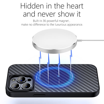 For iPhone 13 Pro wlons Magsafe Carbon Fiber Kevlar TPU Phone Case(Black) by wlons