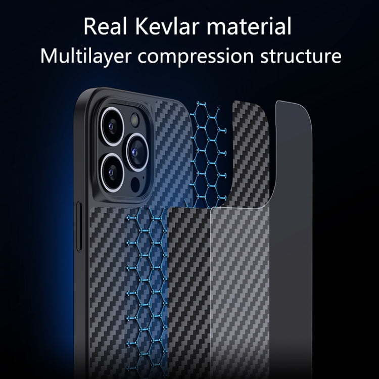 For iPhone 13 Pro wlons Magsafe Carbon Fiber Kevlar TPU Phone Case(Black) by wlons