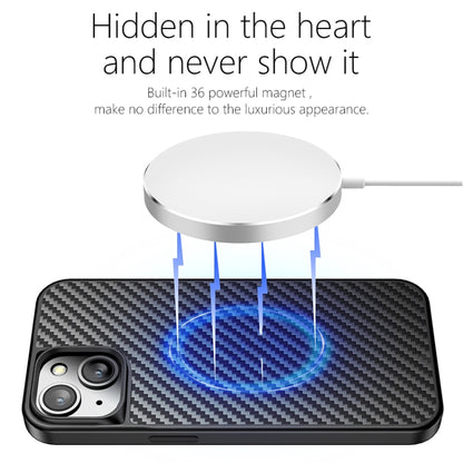 For iPhone 13 wlons Magsafe Carbon Fiber Kevlar TPU Phone Case(Black) by wlons