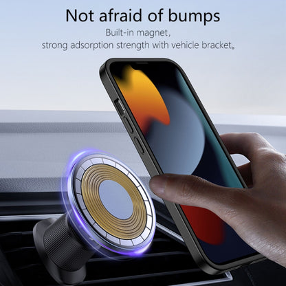 For iPhone 13 wlons Magsafe Carbon Fiber Kevlar TPU Phone Case(Black) by wlons