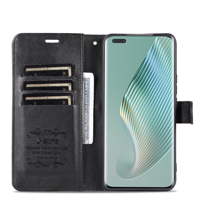 For Honor Magic5 AZNS Sheepskin Texture Flip Leather Phone Case(Black) by AZNS