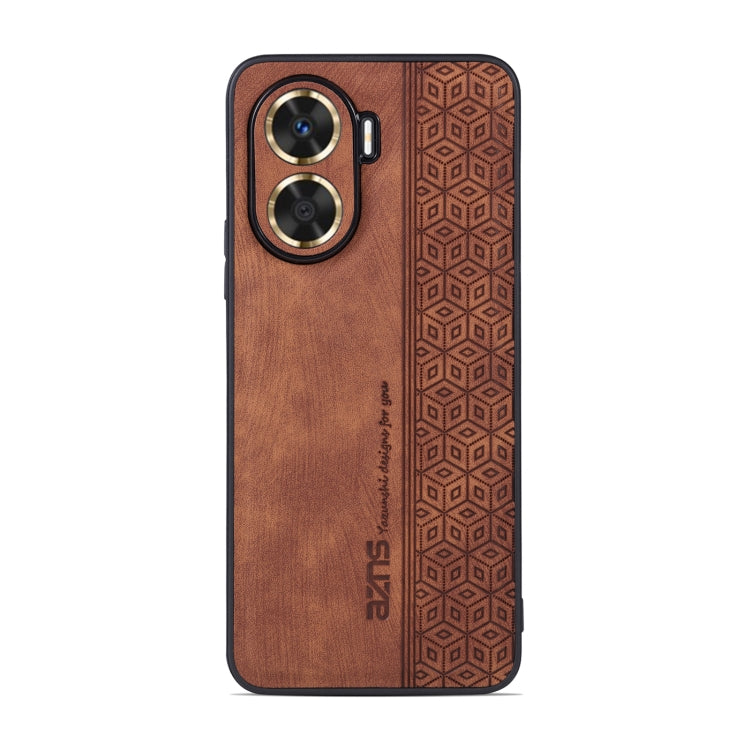For Huawei Enjoy 60 AZNS 3D Embossed Skin Feel Phone Case(Brown) by AZNS