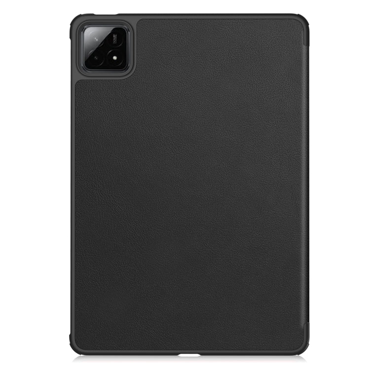 For Xiaomi Pad 7 / 7 Pro Custer Texture 3-Fold Holder Leather Smart Tablet Case(Black) by bashfashion