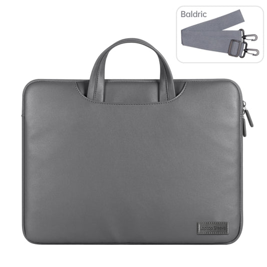 Waterproof PU Laptop Bag Inner Bag, Size:13 / 14 inch(Grey) by bashfashion
