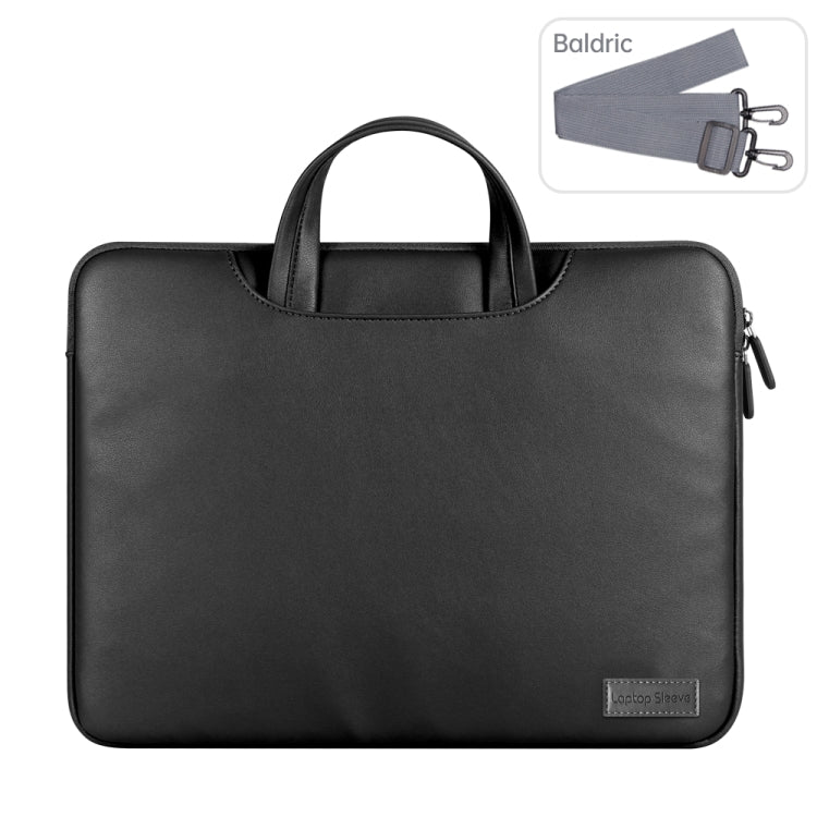 Waterproof PU Laptop Bag Inner Bag, Size:13 / 14 inch(Black) by bashfashion