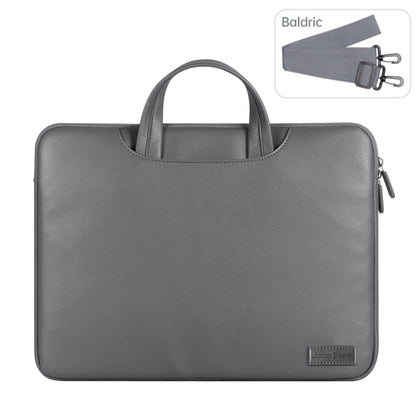 Waterproof PU Laptop Bag Inner Bag, Size:15 inch(Grey) by bashfashion