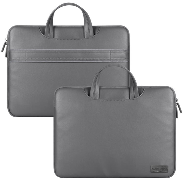 Waterproof PU Laptop Bag Inner Bag, Size:15 inch(Grey) by bashfashion