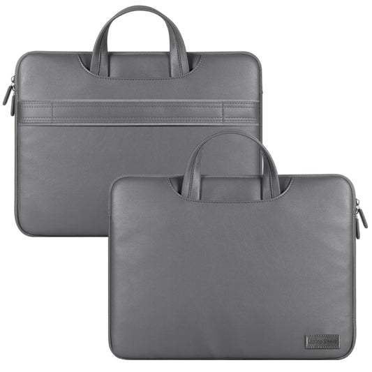 Waterproof PU Laptop Bag Inner Bag, Size:15 inch(Grey) by bashfashion