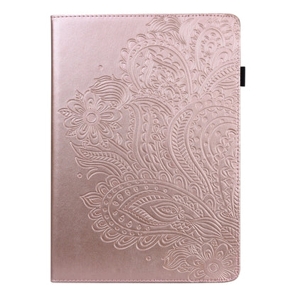 For Samsung Galaxy Tab S9 / S9 FE Peacock Embossed Pattern Leather Tablet Case(Rose Gold) by bashfashion