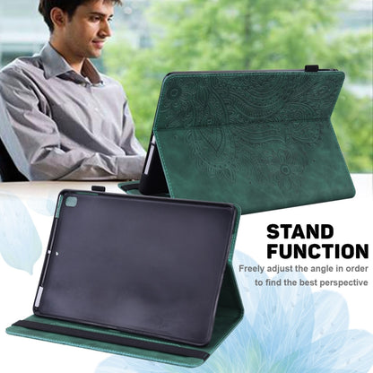 For Samsung Galaxy Tab A11 / A9 Peacock Embossed Pattern Leather Tablet Case(Green) by bashfashion