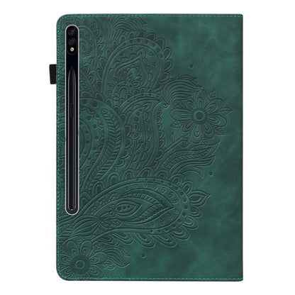 For Samsung Galaxy Tab S10+ / S9+ Peacock Embossed Pattern Leather Tablet Case(Green) by bashfashion