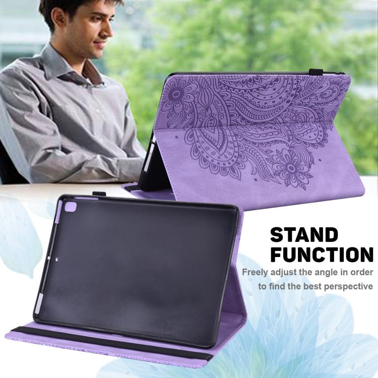 For Samsung Galaxy Tab S10 FE+ Peacock Embossed Pattern Leather Tablet Case(Purple) by bashfashion