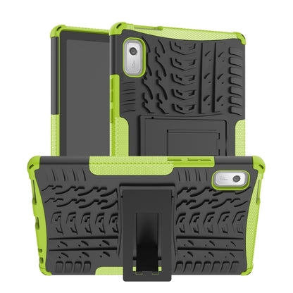For Lenovo Tab M9 Tire Texture TPU + PC Tablet Case with Holder(Green) by bashfashion