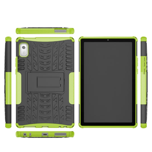 For Lenovo Tab M9 Tire Texture TPU + PC Tablet Case with Holder(Green) by bashfashion