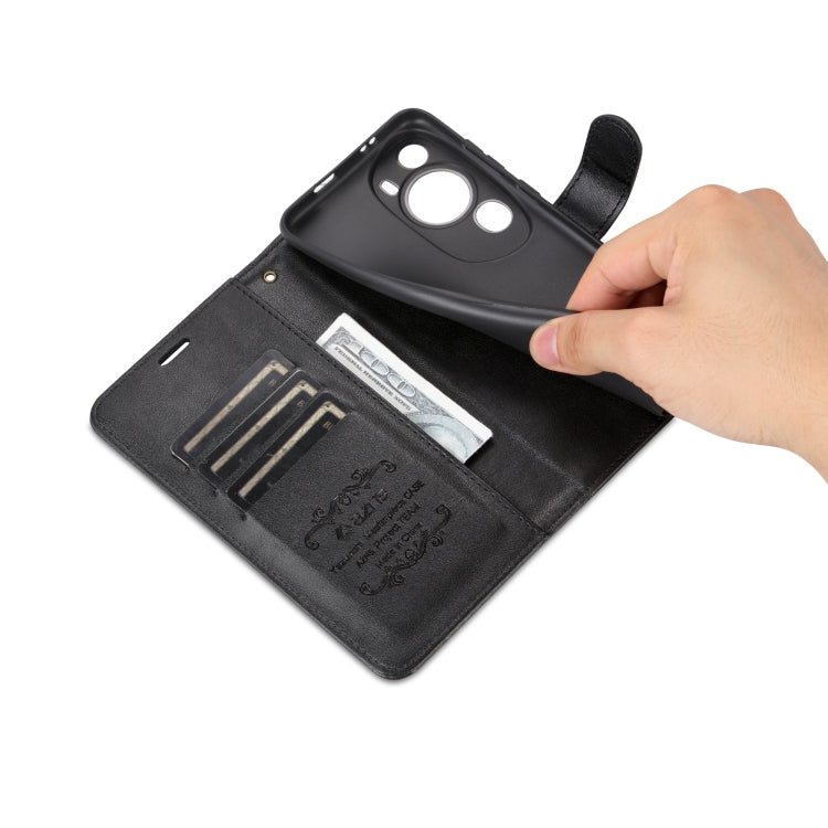 For Huawei P60 Art AZNS Sheepskin Texture Flip Leather Phone Case(Black) by AZNS