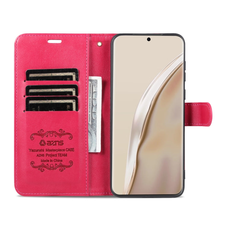 For Huawei P60 Art AZNS Sheepskin Texture Flip Leather Phone Case(Red) by AZNS